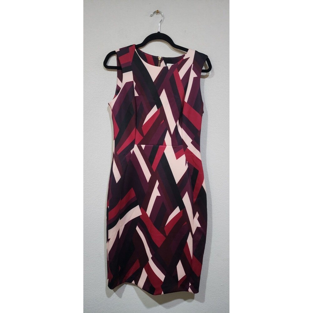 Calvin Klein Women's Abstract Stripe Career Work Dress Size 10